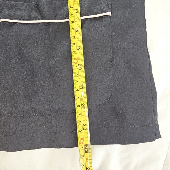 Victoria’s Secret Black Satin Pajama Top Leopard Print Rhinestone Back - Picture 11 of 12